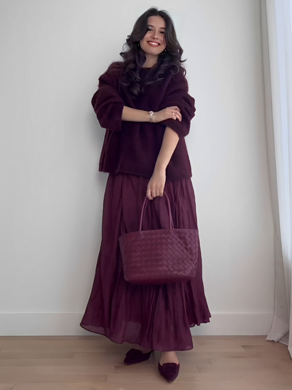 Mirjam™ - Ensemble Pull Oversize et Jupe en Mélange de Mohair