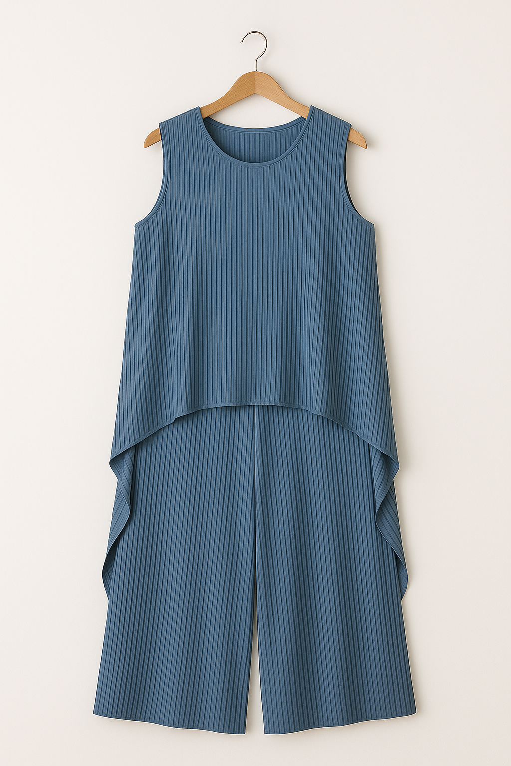 Nelia™ - Ensemble Décontracté avec Top Midi à Manches Courtes et Pantalon à Taille Élastique