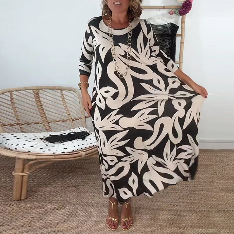 Jewel™ - Robe imprimée à manches longues et col rond