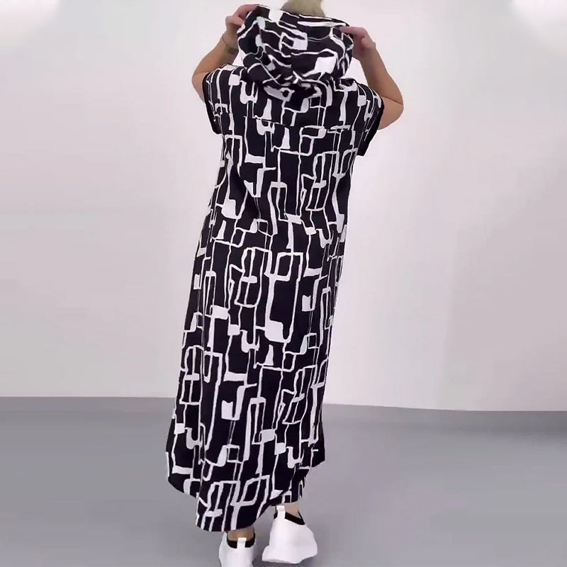 Ilana™ - Robe Maxi à Contrastes et Fermeture Éclair