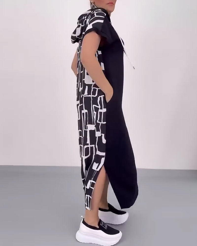 Ilana™ - Robe Maxi à Contrastes et Fermeture Éclair