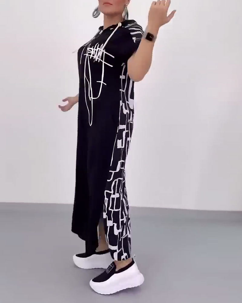 Ilana™ - Robe Maxi à Contrastes et Fermeture Éclair